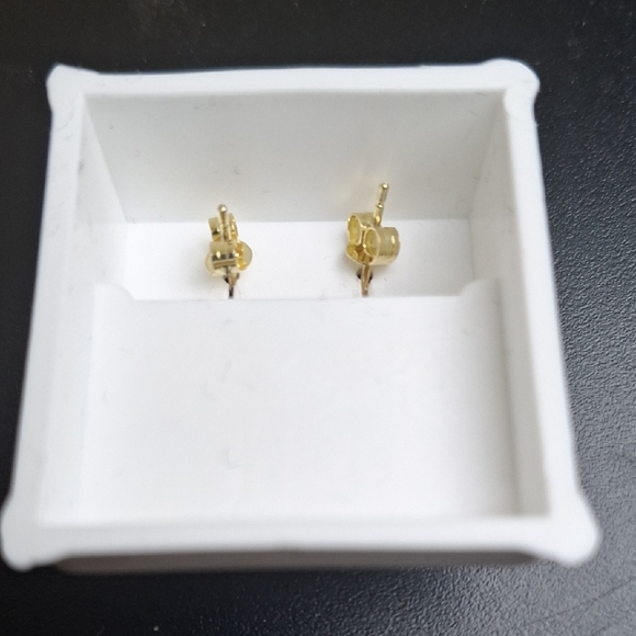 Gold 925 Sterling Silver Pearl Drop Earrings with Cubic Zirconia Accents - Picture 3 of 3